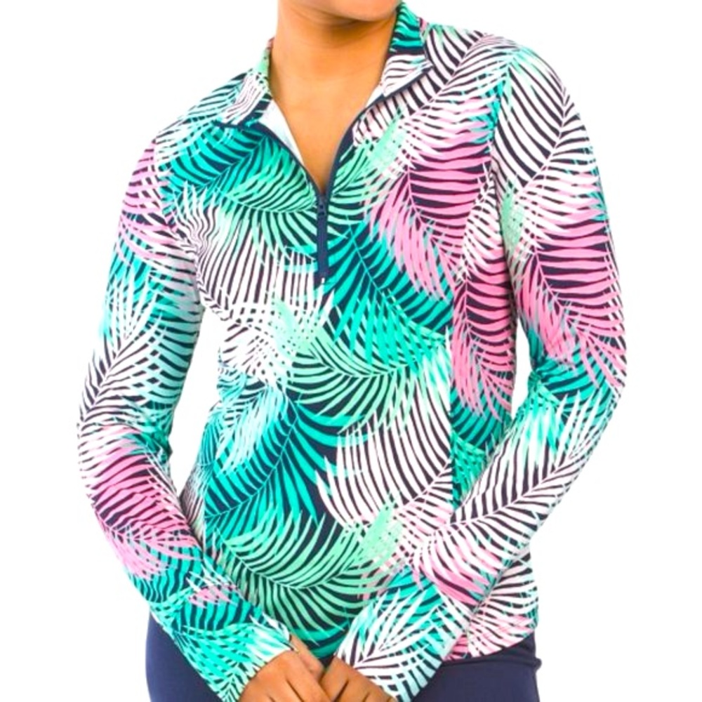 Tommy Bahama Tropical Print Women's golf S/L - Picture 3 of 8